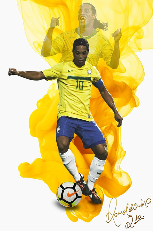 Ronaldinho Poster Wall Art Canvas Print