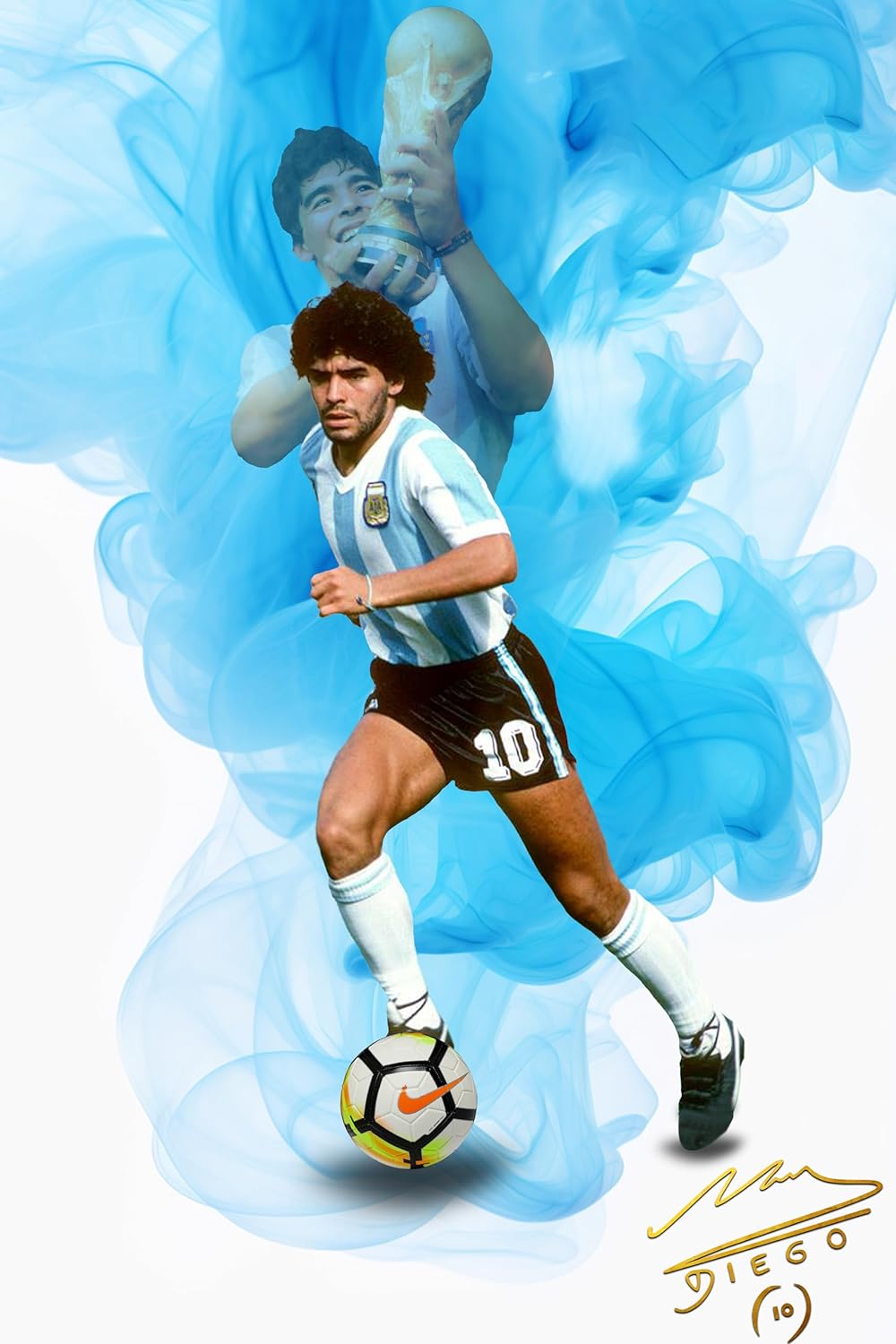 Diego Maradona Poster Wall Art Canvas Print