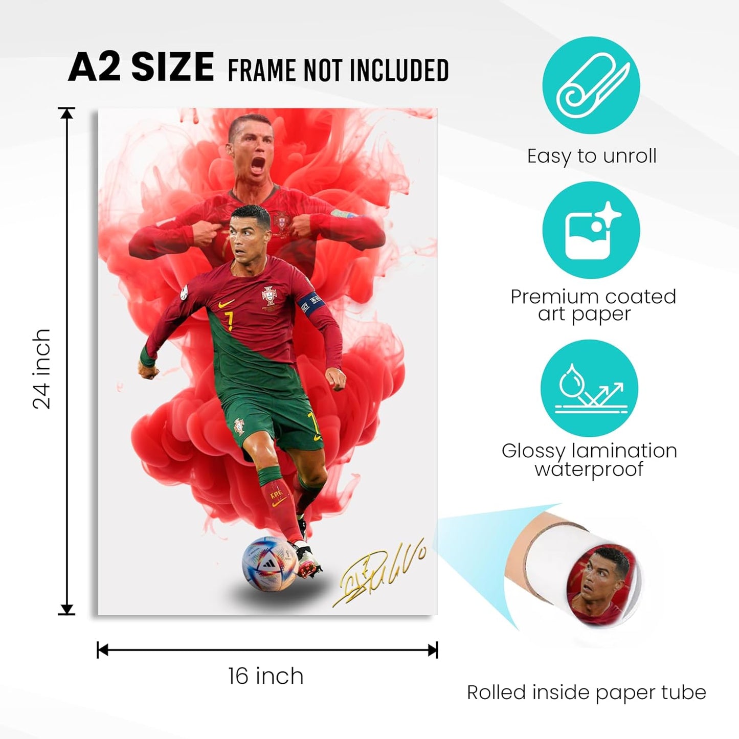 Cristiano Ronaldo Poster Wall Art Canvas Print