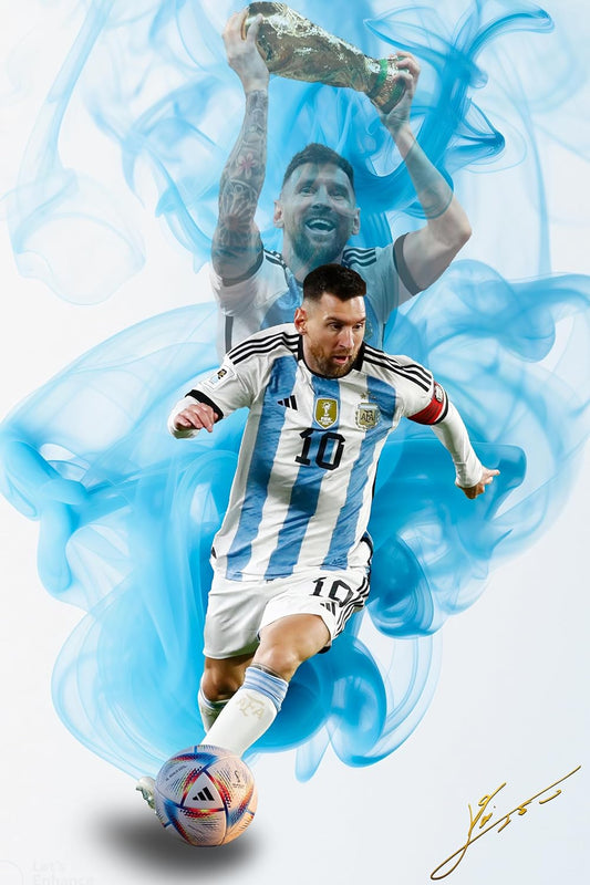 Lionel Messi Argentina Poster Wall Art Canvas Print