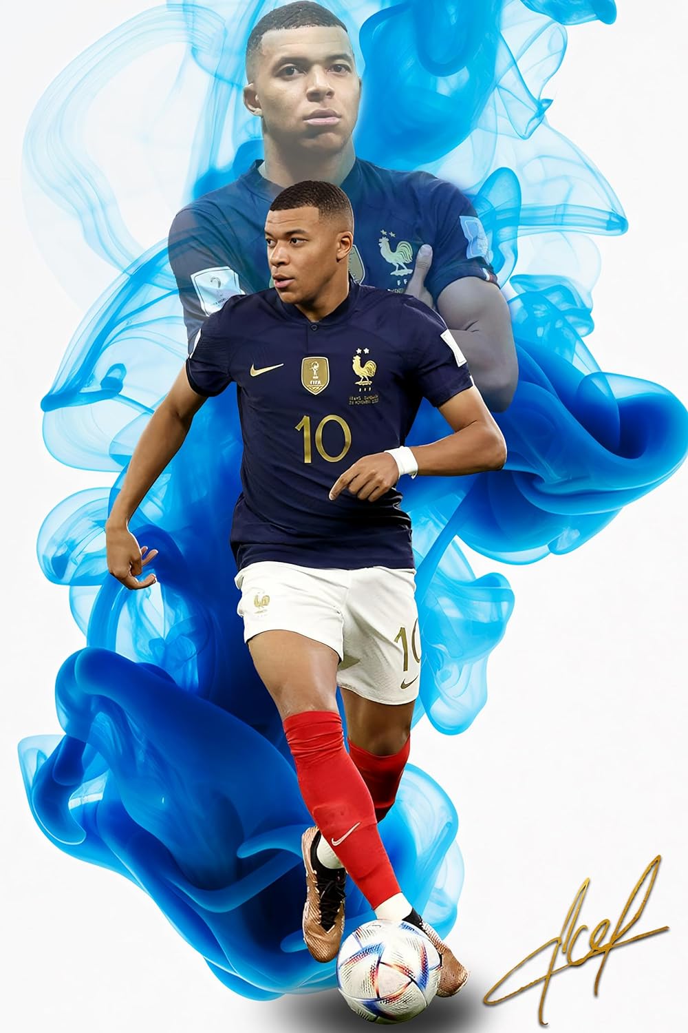 Kylian Mbappé Poster Wall Art Canvas Print